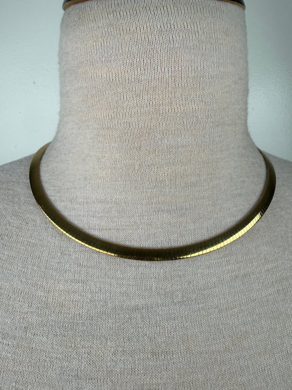 Aurafin Italy Stainless Steel Gold Tone Omega Chain Necklace 19"